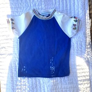 VTG OshKosh Blue and White Toddler Tee with Sailboats